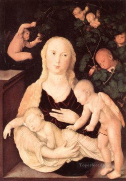  el Lienzo - Virgen De La Vid Enrejado Pintor desnudo renacentista Hans Baldung